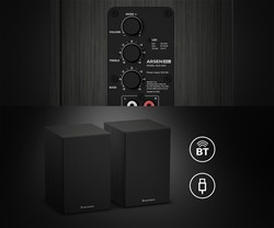 Računalniški zvočniki GENESIS ARSEN 302BT, 20W, BassReflex, gumbi, MDF, črn