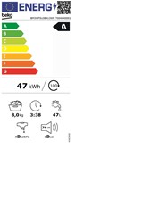 Pralni stroj Beko  BM3WFSU38413WB, 8kg, A klasa