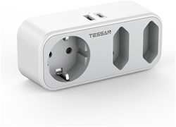 Tessan 324C vtični razdelilec, 1x Schuko + 2x Euro vtičnici, 1x USB-A, 1x USB-C