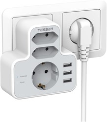 Tessan 327 vtični razdelilec, 1x Schuko + 2x Euro vtičnici, 3x USB-A