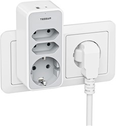 Tessan 330C vtični razdelilec, 1x Schuko + 2x Euro vtičnici, 1x USB-A, 1x USB-C