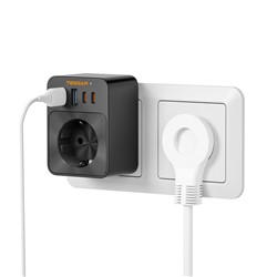 Tessan FW01DE00 vtični razdelilec, 1x vtičnica, 2x USB-A, 2x USB-C PD 30W