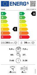 Pralno-sušilni stroj CANDY GWD 474SB7-S