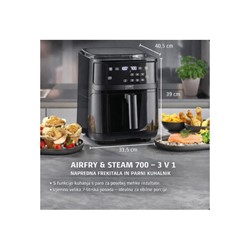 Cvrtnik na vroči zrak z dodatno funkcijo sopare 1700W CASO Steam & Air Fry 700